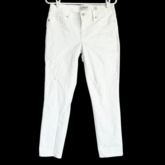 Lucky Brand Women's Lolita Skinny Mid Rise Stretch White Jeans Sz 8 Faux Pockets - Picture 1 of 12